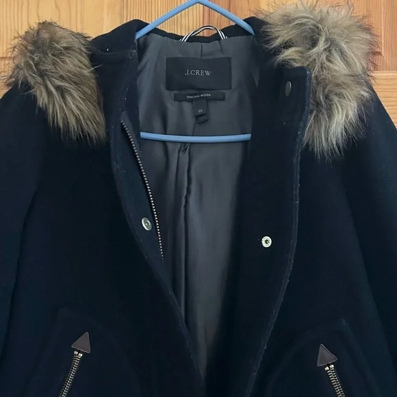 J.Crew Chateau Parka Italian Stadium Cloth Wool in Black - Picture 7 of 7